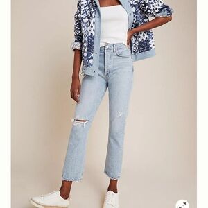 AGOLDE RILEY ULTRA HIGH-RISE STRAIGHT JEANS